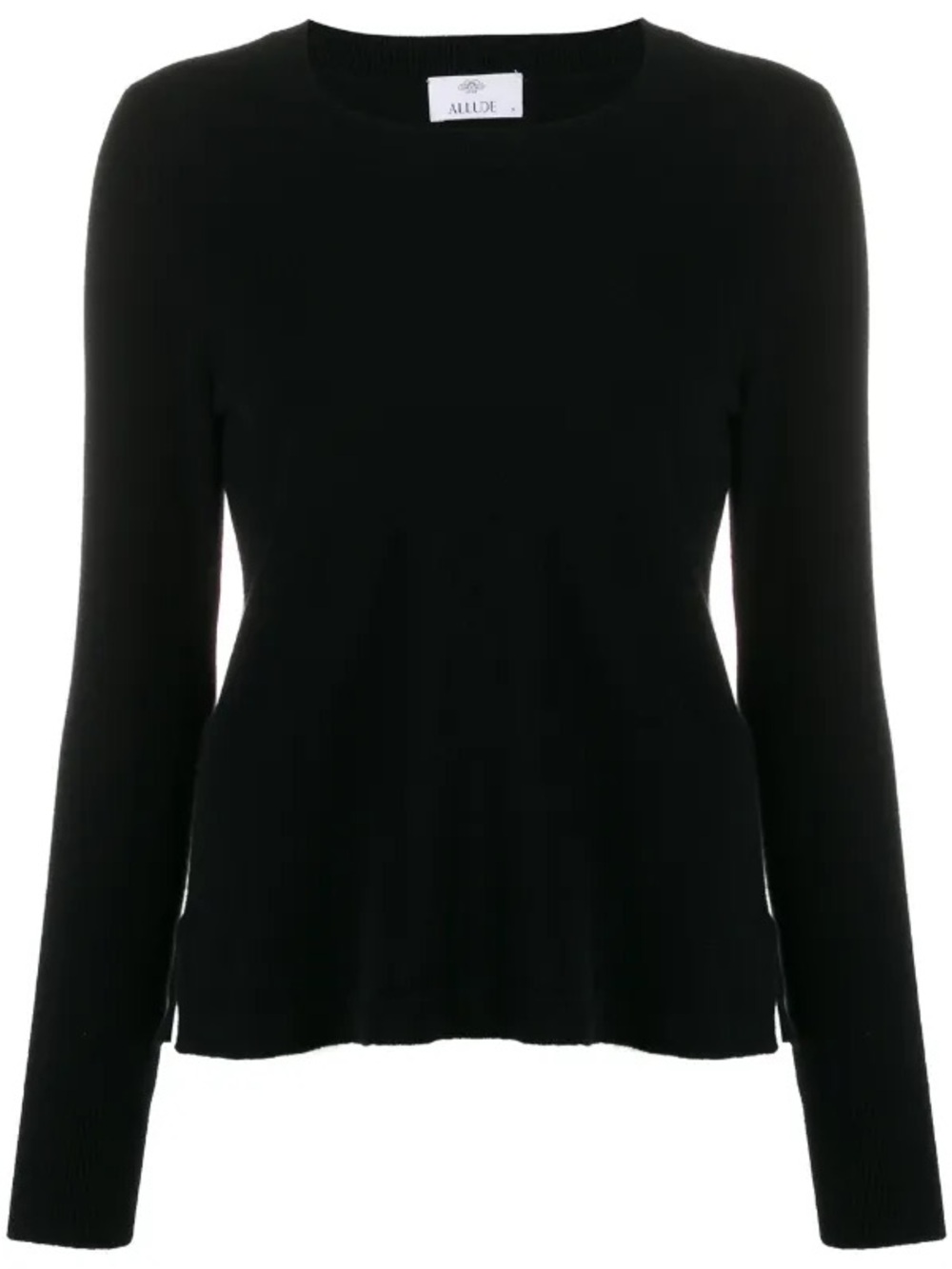 Allude 100% Fine Spun Cashmere Black Sweater XL Crew Neck Made in Italy